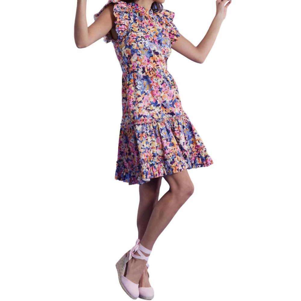NEW TYLER BOE ursula cotton bouquet dress in multi-colored